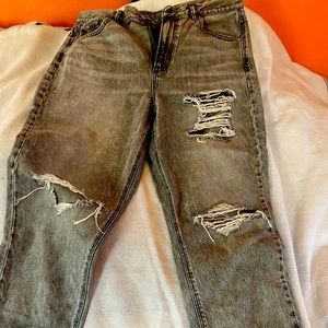 American Eagle mom Jeans with rips